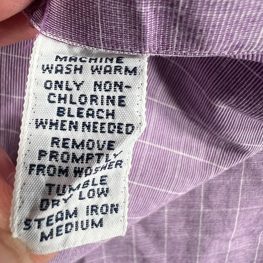 Polo Ralph Lauren Shirt Mens 17 Purple Check Long Sleeve Button Up Andrew Fit